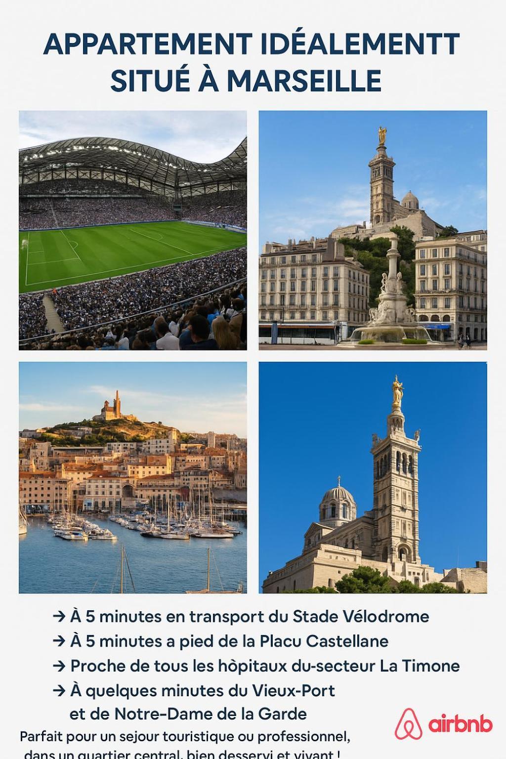 Massilia Mood ,Centre, Stade Velodrome, La Timone, La Conception , Wifi Gratuite Marseille Extérieur photo